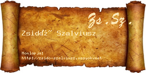 Zsidó Szalviusz névjegykártya